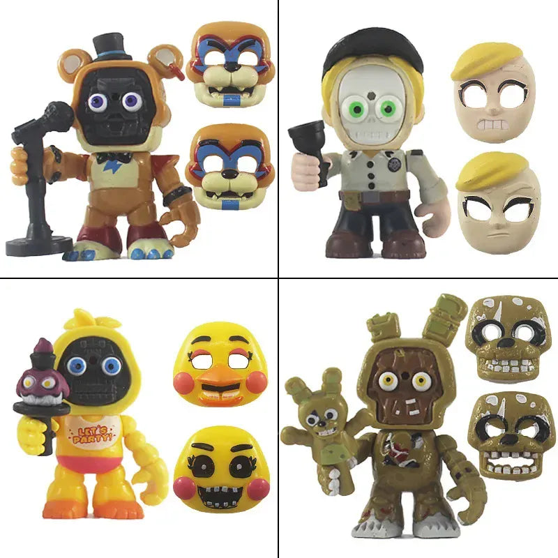 FNAF Panic Game Midnight Toy Bear Foxy Chica Fazbear Bonnie Change Masks Action Figurine Anime1 PCS Randomly Sent FNAF Panic Game Midnight Toy Bear Foxy Chica Fazbear Bonnie Change Masks Action Figurine Anime1 PCS Randomly Sent