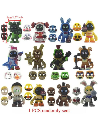 FNAF Panic Game Midnight Toy Bear Foxy Chica Fazbear Bonnie Change Masks Action Figurine Anime1 PCS Randomly Sent FNAF Panic Game Midnight Toy Bear Foxy Chica Fazbear Bonnie Change Masks Action Figurine Anime1 PCS Randomly Sent