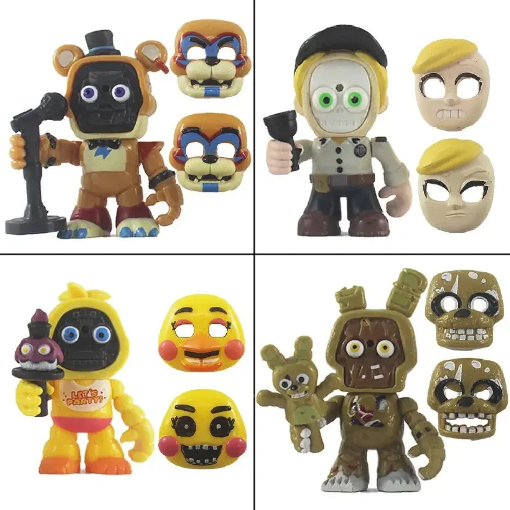 FNAF Panic Game Midnight Toy Bear Foxy Chica Fazbear Bonnie Change Masks Action Figurine Anime1 PCS Randomly Sent FNAF Panic Game Midnight Toy Bear Foxy Chica Fazbear Bonnie Change Masks Action Figurine Anime1 PCS Randomly Sent