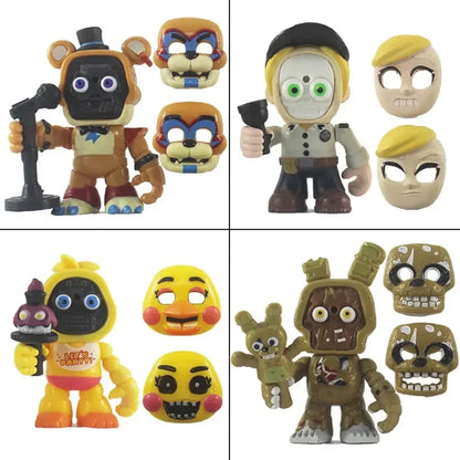 FNAF Panic Game Midnight Toy Bear Foxy Chica Fazbear Bonnie Change Masks Action Figurine Anime1 PCS Randomly Sent FNAF Panic Game Midnight Toy Bear Foxy Chica Fazbear Bonnie Change Masks Action Figurine Anime1 PCS Randomly Sent
