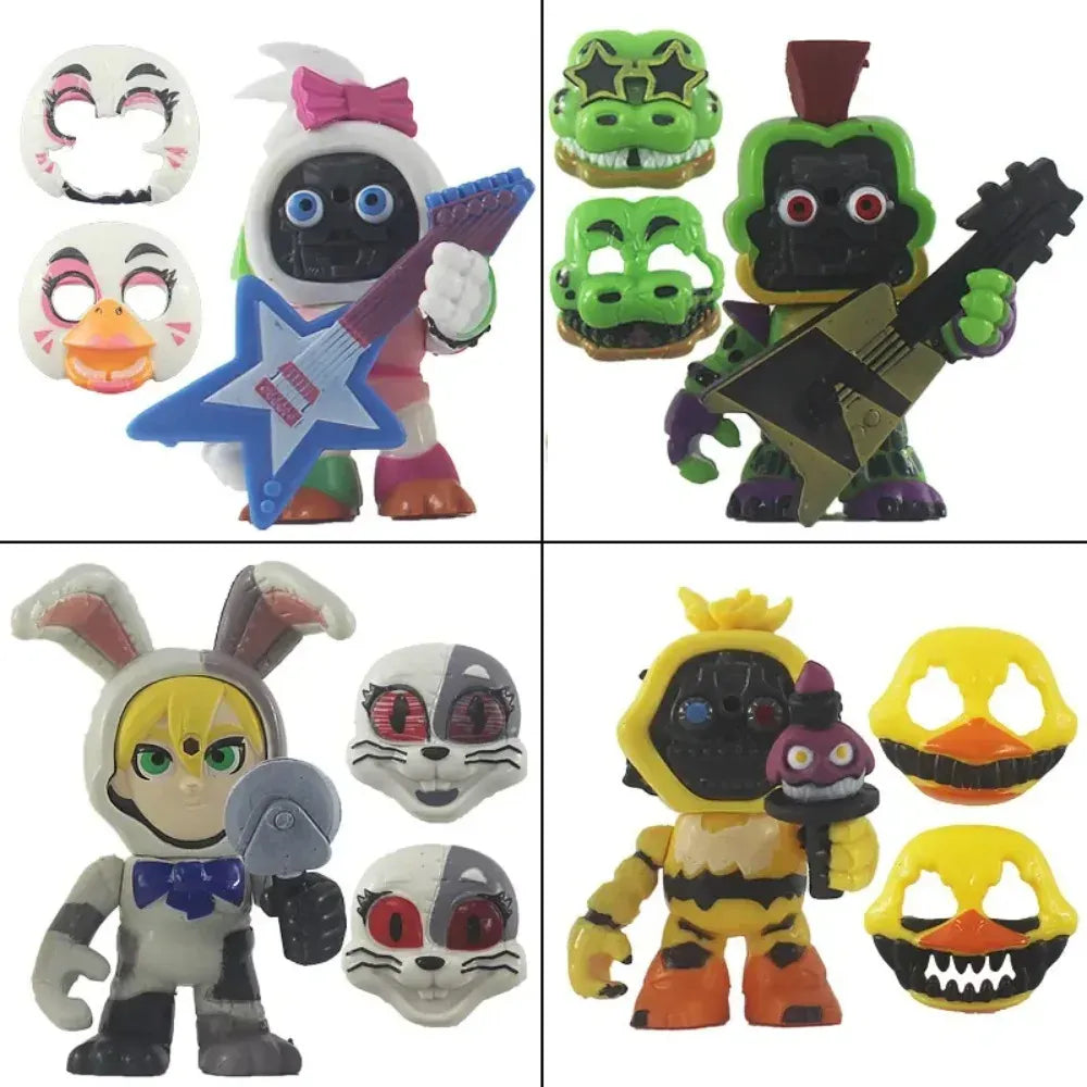 FNAF Panic Game Midnight Toy Bear Foxy Chica Fazbear Bonnie Change Masks Action Figurine Anime1 PCS Randomly Sent FNAF Panic Game Midnight Toy Bear Foxy Chica Fazbear Bonnie Change Masks Action Figurine Anime1 PCS Randomly Sent
