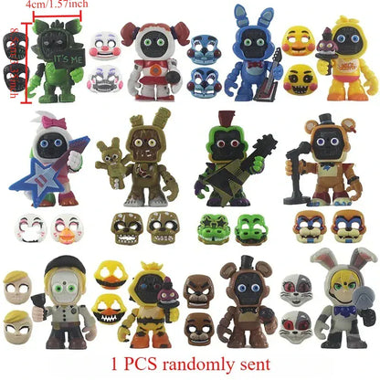 FNAF Panic Game Midnight Toy Bear Foxy Chica Fazbear Bonnie Change Masks Action Figurine Anime1 PCS Randomly Sent FNAF Panic Game Midnight Toy Bear Foxy Chica Fazbear Bonnie Change Masks Action Figurine Anime1 PCS Randomly Sent
