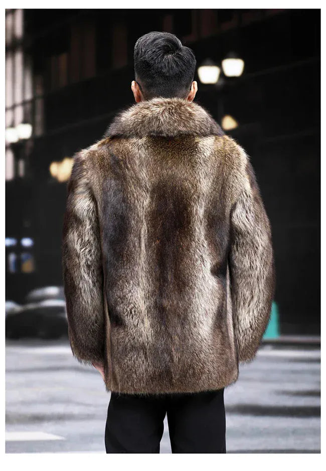Fox Fur Coat Men Mink Fur Coat Medium Long Heavy Craft Luxury Lapel Short Thickened Warm Winter Fashion High End Coats Fox Fur Coat Men Mink Fur Coat Medium Long Heavy Craft Luxury Lapel Short Thickened Warm Winter Fashion High End Coats