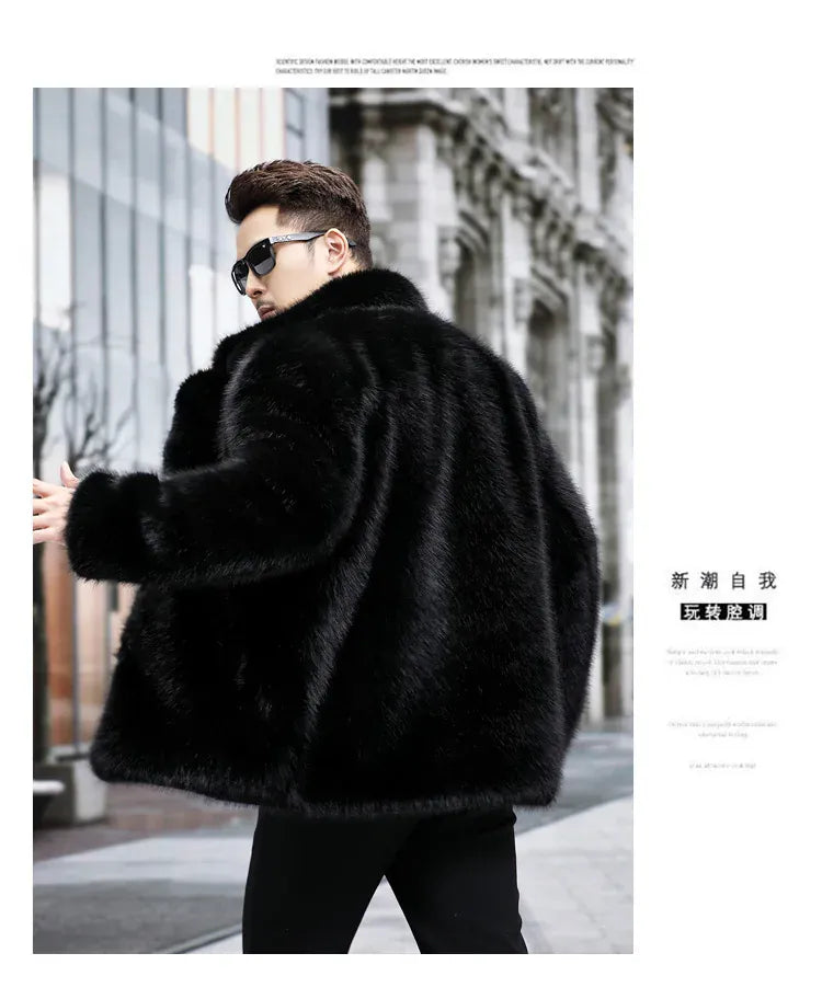 Fox Fur Coat Men Mink Fur Coat Medium Long Heavy Craft Luxury Lapel Short Thickened Warm Winter Fashion High End Coats Fox Fur Coat Men Mink Fur Coat Medium Long Heavy Craft Luxury Lapel Short Thickened Warm Winter Fashion High End Coats