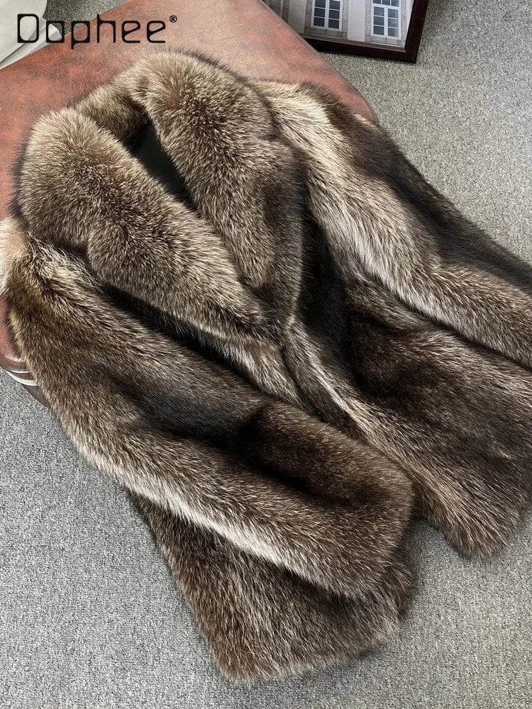 Fox Fur Coat Men Mink Fur Coat Medium Long Heavy Craft Luxury Lapel Short Thickened Warm Winter Fashion High End Coats Fox Fur Coat Men Mink Fur Coat Medium Long Heavy Craft Luxury Lapel Short Thickened Warm Winter Fashion High End Coats