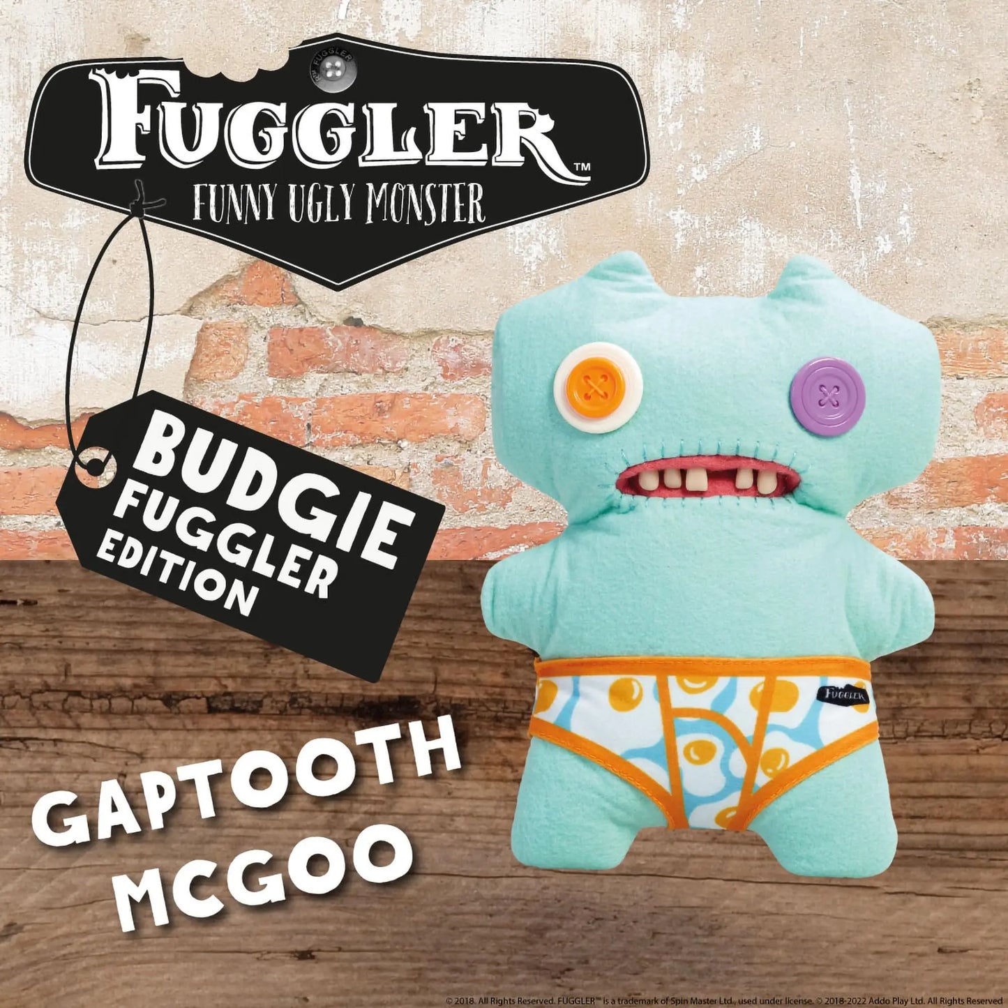 Budgie Fuggler Underpants Series - Count Underoo McGoo Plush | Wahooly Fuggler Funny Ugly Monster Budgie Fuggler Edition Underpants Series Quirky Funny Tooth Monster Count Underoo McGoo Plush Dolls