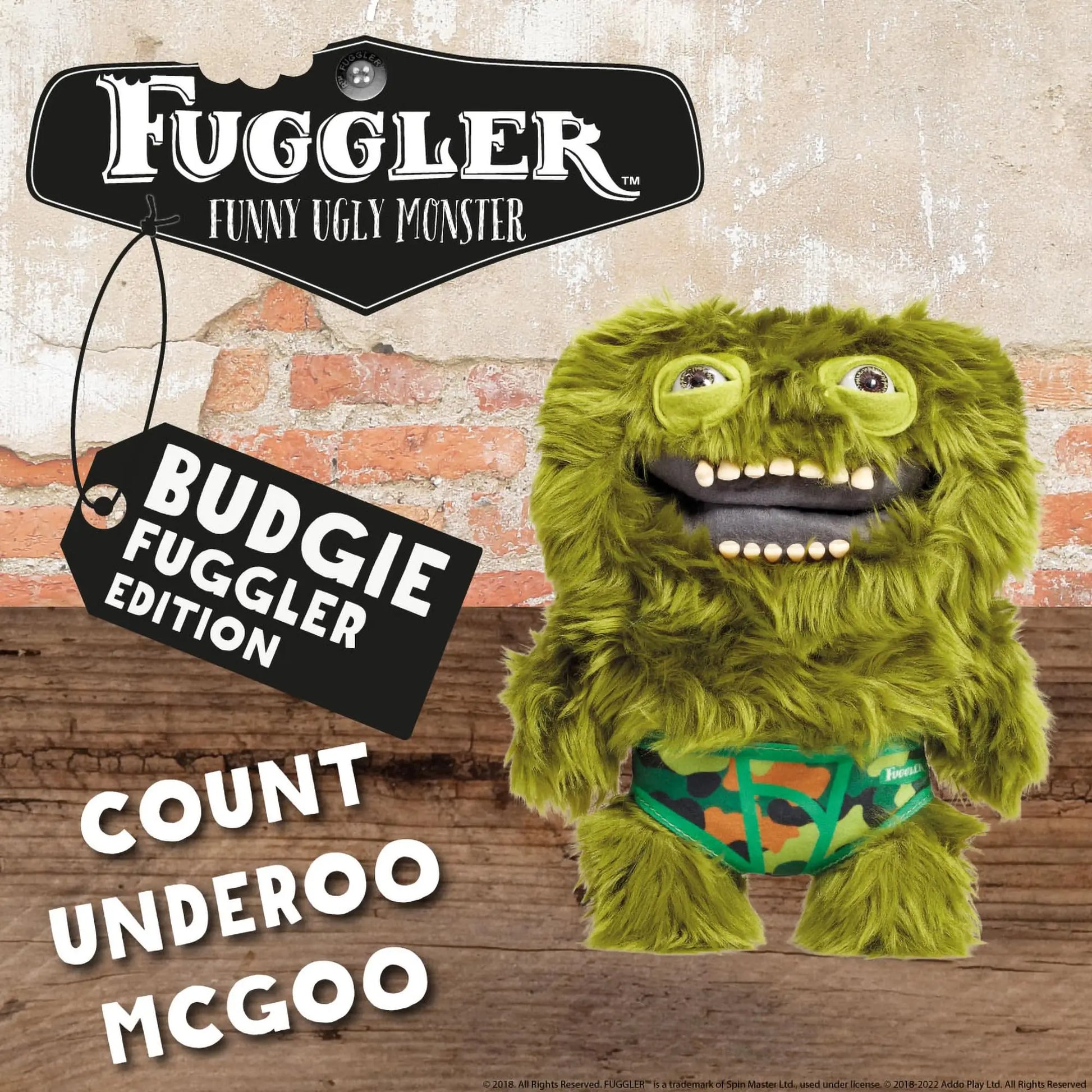 Budgie Fuggler Underpants Series - Count Underoo McGoo Plush | Wahooly Fuggler Funny Ugly Monster Budgie Fuggler Edition Underpants Series Quirky Funny Tooth Monster Count Underoo McGoo Plush Dolls
