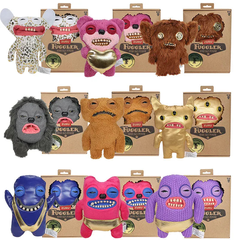 Fuggler Gold Rush Series Limited Edition 23cm - Boxed Collectible | Wahooly Fuggler Funny Ugly Monster Plush Doll Gold Rush Series Old Tooth Fuggler Stuffed Doll Toys Collectible Gifts
