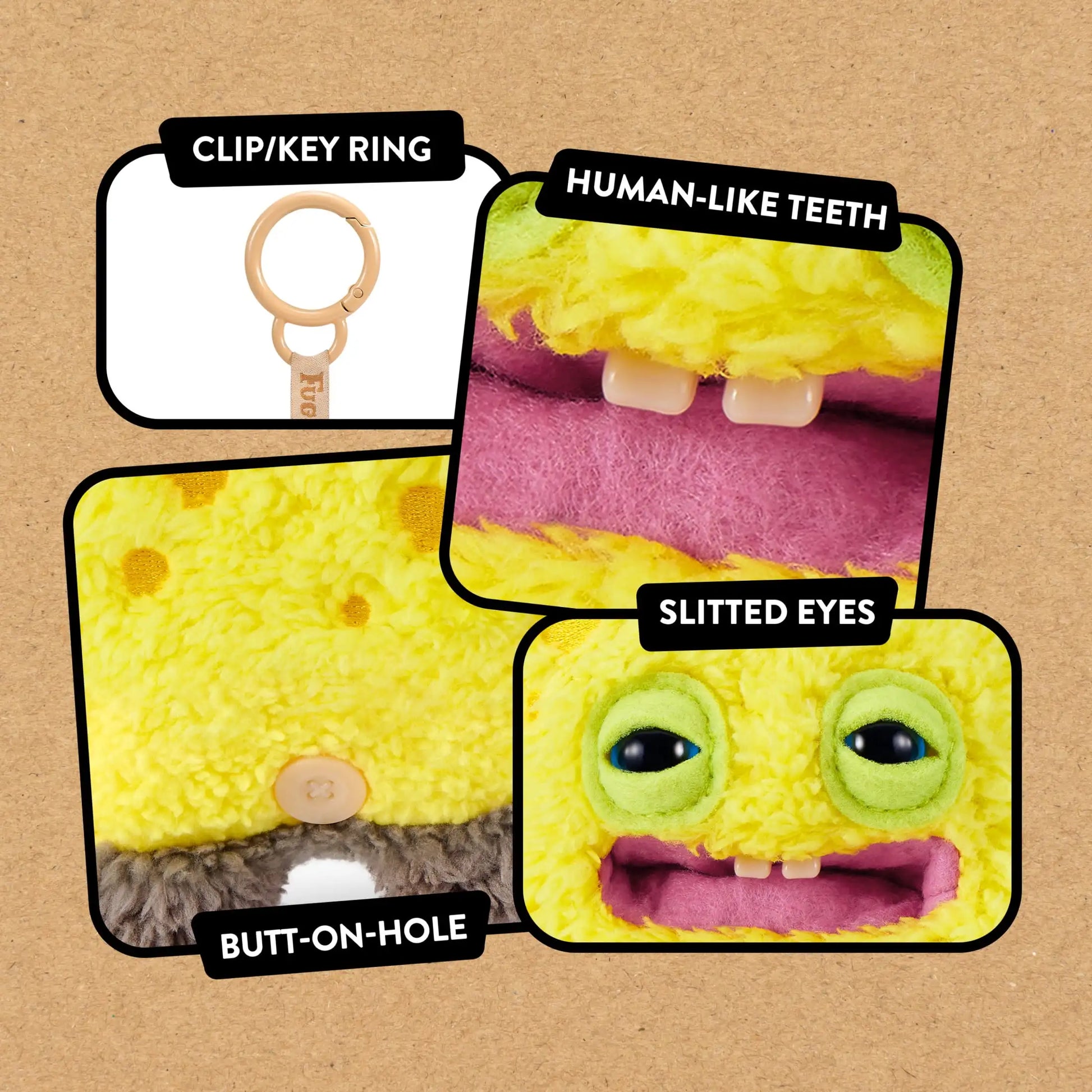 12cm Fuggler Laboratory Misfits Keychain - Kawaii Monster Plush | Wahooly Fuggler Funny Ugly Monster Plush Toys Keychain Kawaii Fuggler Monster Rabbits Cute Stuffed Peluche Dolls Pendants Gifts Kid 12CM