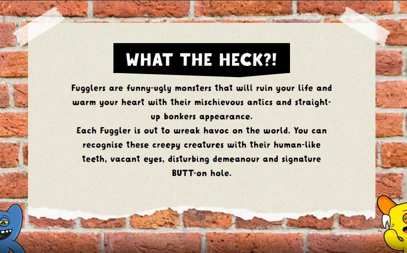 British Fuggler Plush - Glow in Dark & New Series Collection | Wahooly Fuggler Plush Budgie Fuggler Edition and Laboratory Misfits Edition British Brand Funny Ugly Monster Toy