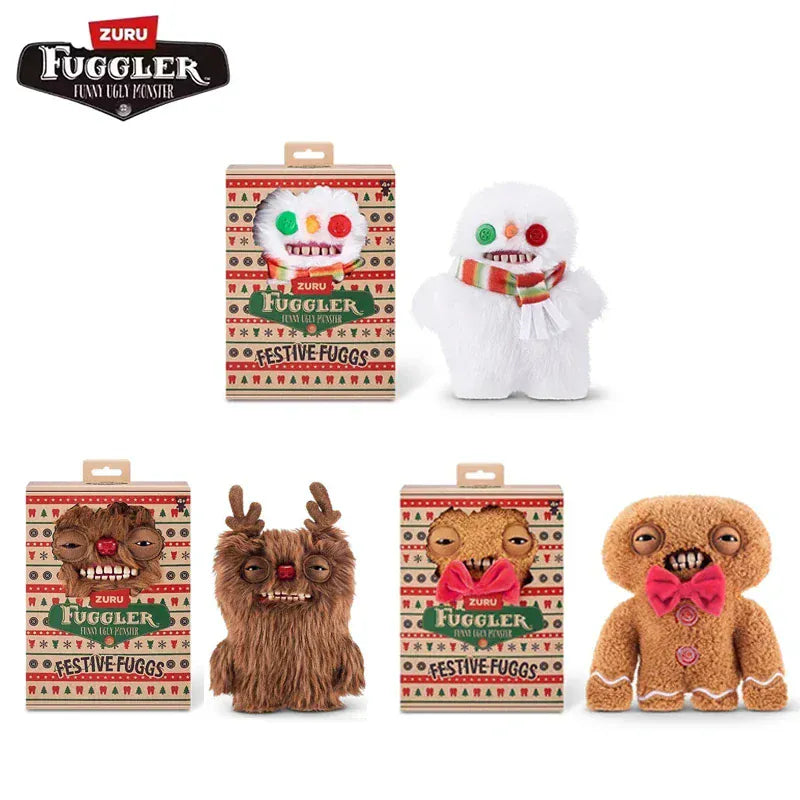 23cm Original Fuggler Plush - Butt Ugly Pets & Festive Series | Wahooly Fuggler Plush Toys Butt Ugly Monster Teeth Pets Series Mr Buttons Golden Retriever Fugg Stuffed Animal Fuggs Peluche Dolls 23CM