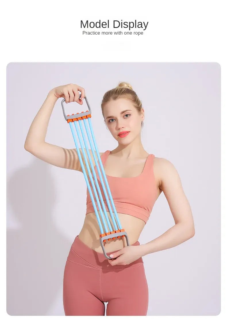 Full Body Workout Set - Chest Expander with 5 Removable Resistance Bands for Pilates, Push Ups, and Muscle Training - Strengthen Full Body Workout Set - Chest Expander with 5 Removable Resistance Bands for Pilates, Push Ups, and Muscle Training - Strengthen