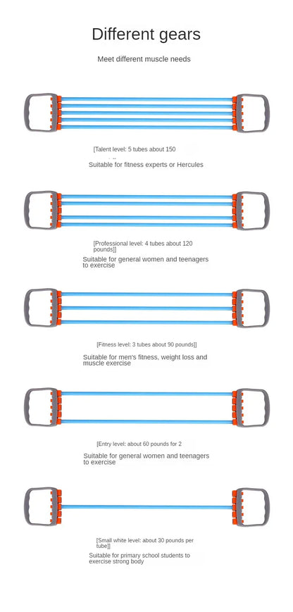 Full Body Workout Set - Chest Expander with 5 Removable Resistance Bands for Pilates, Push Ups, and Muscle Training - Strengthen Full Body Workout Set - Chest Expander with 5 Removable Resistance Bands for Pilates, Push Ups, and Muscle Training - Strengthen