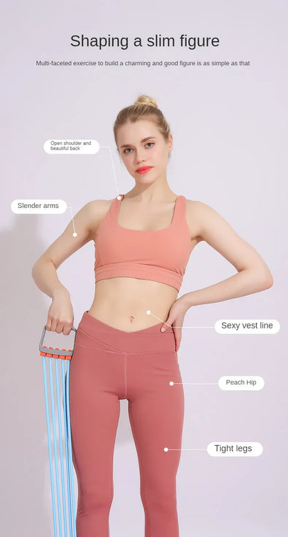 Full Body Workout Set - Chest Expander with 5 Removable Resistance Bands for Pilates, Push Ups, and Muscle Training - Strengthen Full Body Workout Set - Chest Expander with 5 Removable Resistance Bands for Pilates, Push Ups, and Muscle Training - Strengthen