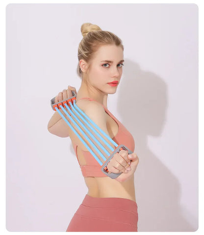 Full Body Workout Set - Chest Expander with 5 Removable Resistance Bands for Pilates, Push Ups, and Muscle Training - Strengthen Full Body Workout Set - Chest Expander with 5 Removable Resistance Bands for Pilates, Push Ups, and Muscle Training - Strengthen