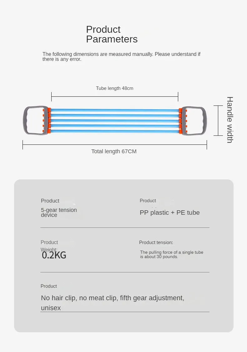 Full Body Workout Set - Chest Expander with 5 Removable Resistance Bands for Pilates, Push Ups, and Muscle Training - Strengthen Full Body Workout Set - Chest Expander with 5 Removable Resistance Bands for Pilates, Push Ups, and Muscle Training - Strengthen