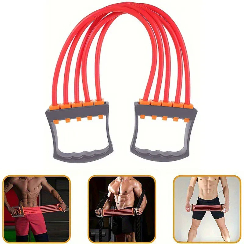 Full Body Workout Set - Chest Expander with 5 Removable Resistance Bands for Pilates, Push Ups, and Muscle Training - Strengthen Full Body Workout Set - Chest Expander with 5 Removable Resistance Bands for Pilates, Push Ups, and Muscle Training - Strengthen