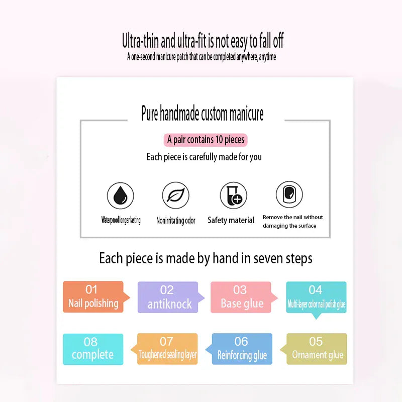 Kawaii Blue Sea Shell Press-On Nails - 3D Handmade | Wahooly Full Cover Acrylic Press on Nails - Blue Kawaii 3D Sea Shell Designs Summer Beach Handmade Japanese Nails Durable Everyday Wear