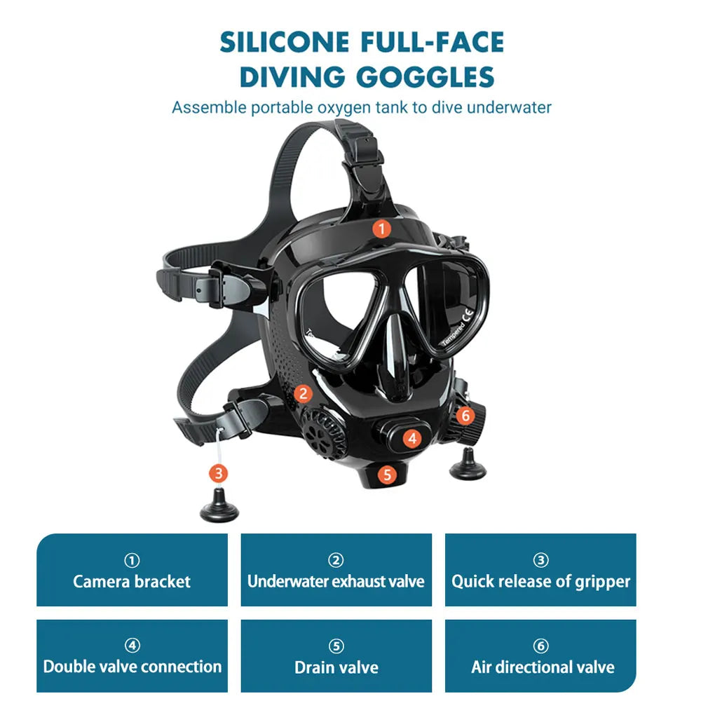 Full Face Dive Mask Support Diving & Snorkeling Full Face Dive Mask Support Diving & Snorkeling