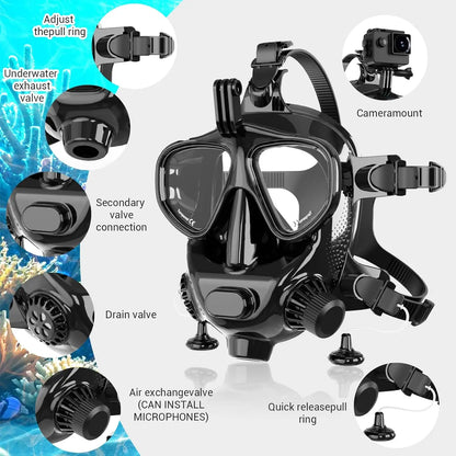 Full Face Dive Mask Support Diving & Snorkeling Full Face Dive Mask Support Diving & Snorkeling