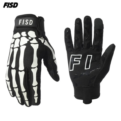 Full Finger Sports Gloves — Anti-Slip Night Glow for MTB, MX & Football Full Finger Sports Gloves — Anti-Slip, Night-Glow Skull Design for MTB, Motocross, Football & Off-Road