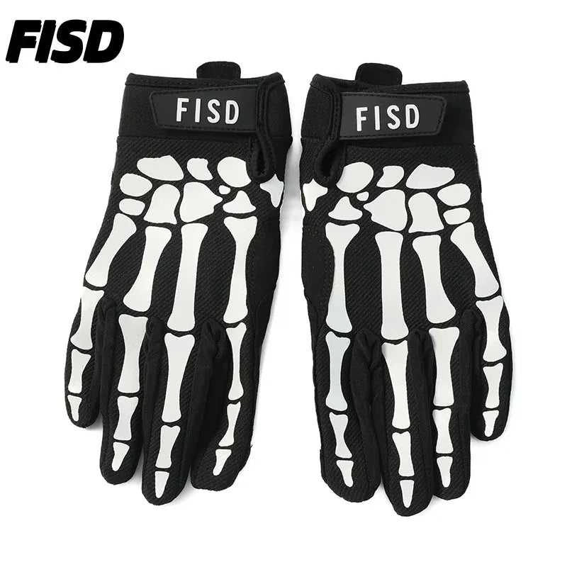 Full Finger Sports Gloves — Anti-Slip Night Glow for MTB, MX & Football Full Finger Sports Gloves — Anti-Slip, Night-Glow Skull Design for MTB, Motocross, Football & Off-Road