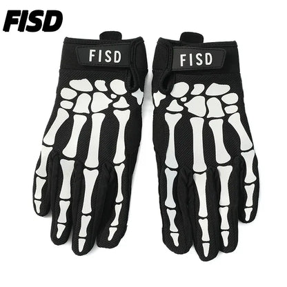 Full Finger Sports Gloves — Anti-Slip Night Glow for MTB, MX & Football Full Finger Sports Gloves — Anti-Slip, Night-Glow Skull Design for MTB, Motocross, Football & Off-Road