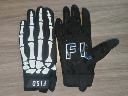 Full Finger Sports Gloves — Anti-Slip Night Glow for MTB, MX & Football Full Finger Sports Gloves — Anti-Slip, Night-Glow Skull Design for MTB, Motocross, Football & Off-Road