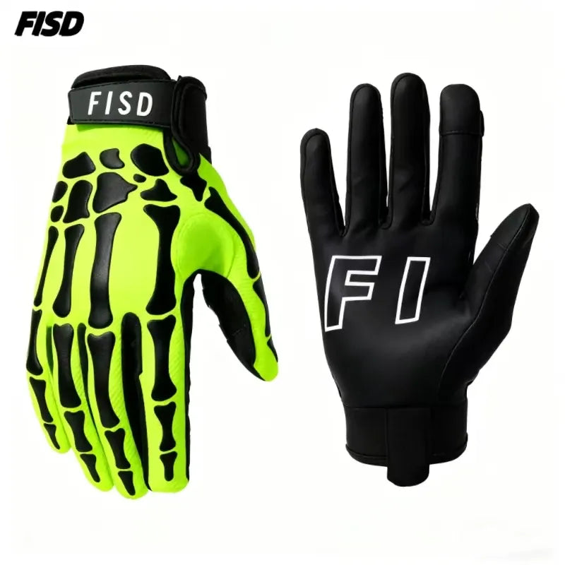 Full Finger Sports Gloves — Anti-Slip Night Glow for MTB, MX & Football Full Finger Sports Gloves — Anti-Slip, Night-Glow Skull Design for MTB, Motocross, Football & Off-Road