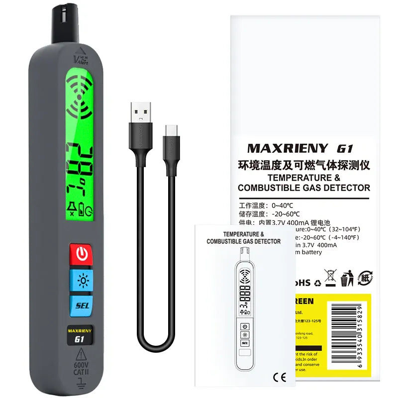 G1 Gas Leak Detector Combustible Natural Gas Recharge Portable Sound Vibration Alarm LCD Display Methane Alcohol Tester G1 Gas Leak Detector Combustible Natural Gas Recharge Portable Sound Vibration Alarm LCD Display Methane Alcohol Tester