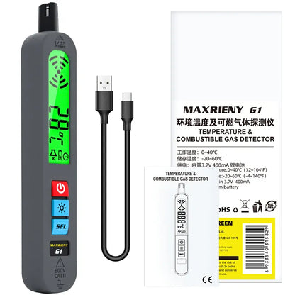 G1 Gas Leak Detector Combustible Natural Gas Recharge Portable Sound Vibration Alarm LCD Display Methane Alcohol Tester G1 Gas Leak Detector Combustible Natural Gas Recharge Portable Sound Vibration Alarm LCD Display Methane Alcohol Tester