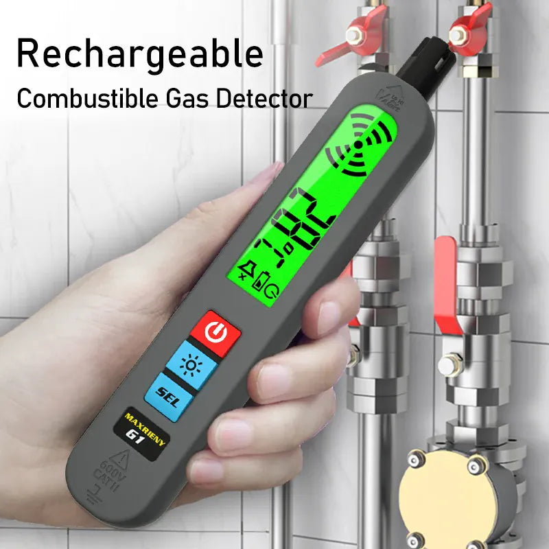 G1 Gas Leak Detector Combustible Natural Gas Recharge Portable Sound Vibration Alarm LCD Display Methane Alcohol Tester G1 Gas Leak Detector Combustible Natural Gas Recharge Portable Sound Vibration Alarm LCD Display Methane Alcohol Tester