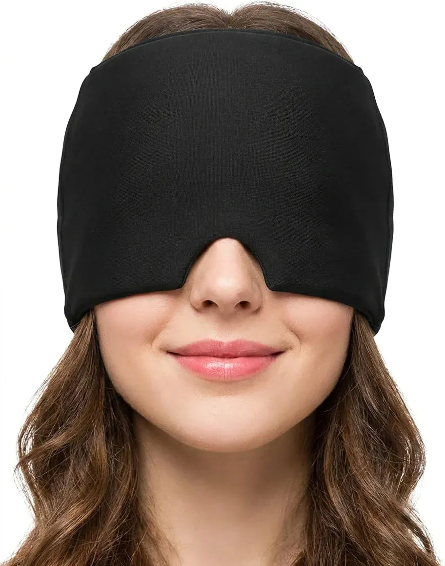 Gel Ice Headache Relief Hat Cold Compression Migraine Cap | Wahooly Gel Ice Headache Relief Hat – Cold Compression Cap & Eye Mask for Migraines