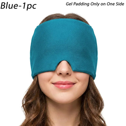 Gel Ice Headache Relief Hat Cold Compression Migraine Cap | Wahooly Gel Ice Headache Relief Hat – Cold Compression Cap & Eye Mask for Migraines