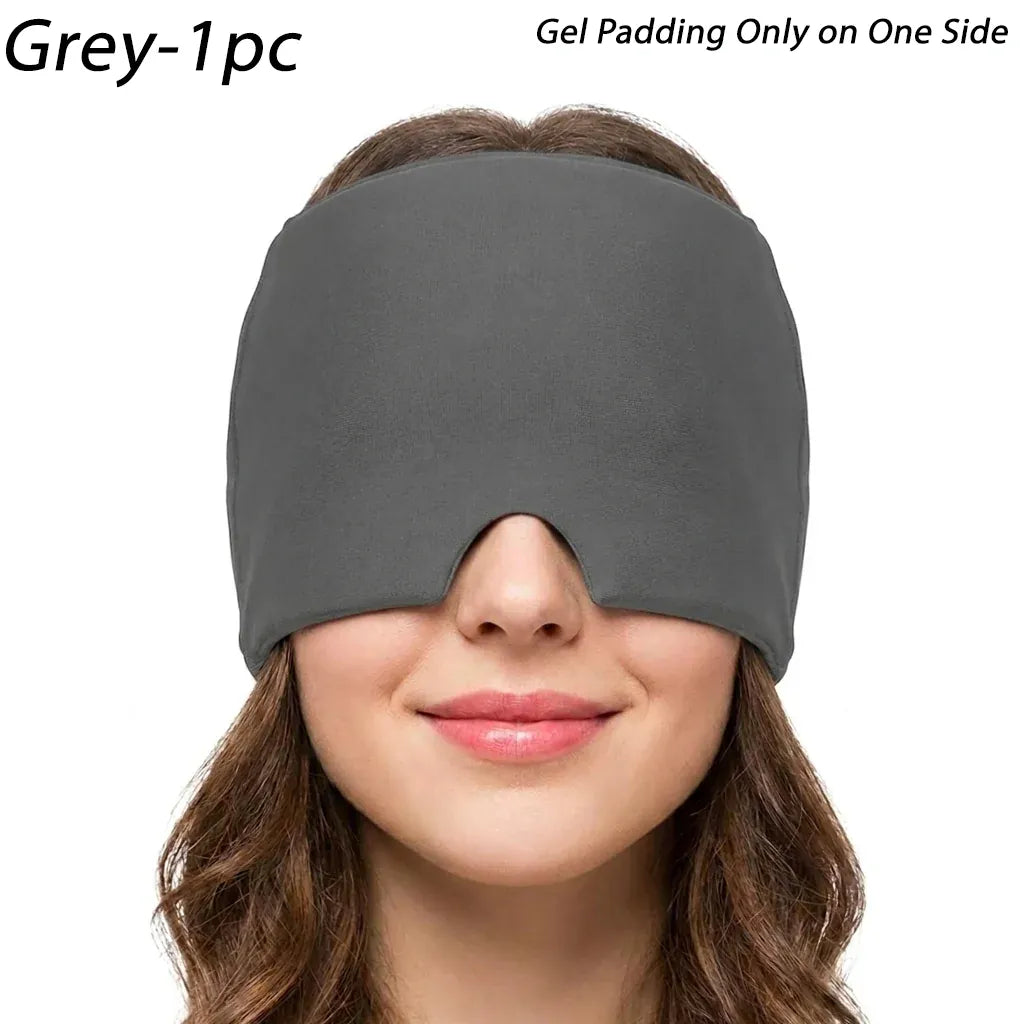 Gel Ice Headache Relief Hat Cold Compression Migraine Cap | Wahooly Gel Ice Headache Relief Hat – Cold Compression Cap & Eye Mask for Migraines