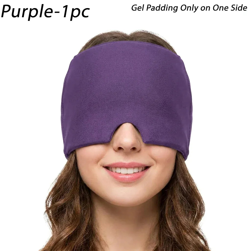 Gel Ice Headache Relief Hat Cold Compression Migraine Cap | Wahooly Gel Ice Headache Relief Hat – Cold Compression Cap & Eye Mask for Migraines