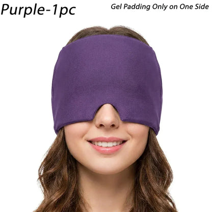 Gel Ice Headache Relief Hat Cold Compression Migraine Cap | Wahooly Gel Ice Headache Relief Hat – Cold Compression Cap & Eye Mask for Migraines