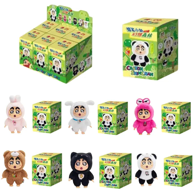 Genuine Crayon Shinchan Fantasy Forest blind box, plush toys of pandas, rabbits, and frogs, trendy gifts Genuine Crayon Shinchan Fantasy Forest blind box, plush toys of pandas, rabbits, and frogs, trendy gifts