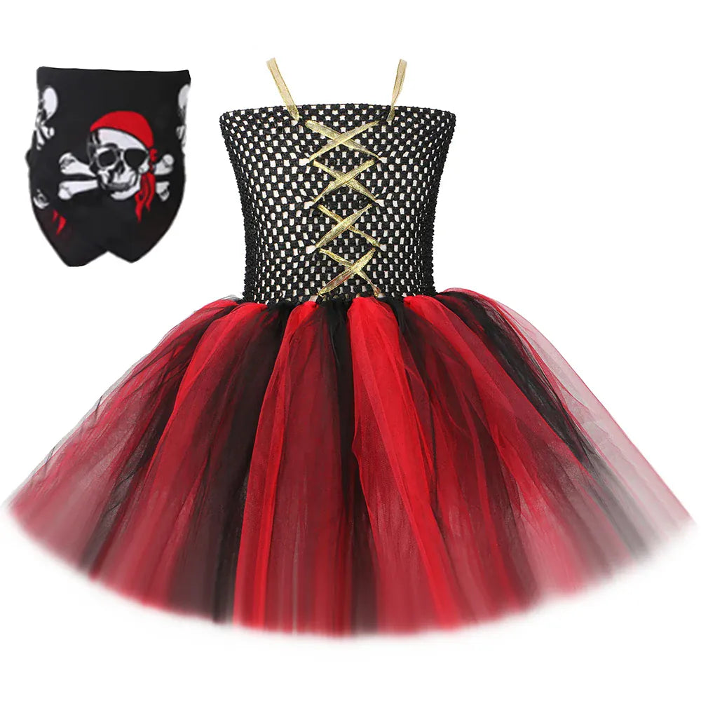 Girls Pirate Costume Kids Halloween Carnival Party Dress Up Clothes Black Red Toddler Girls Pirates Tulle Princess Tutu Dress Girls Pirate Costume Kids Halloween Carnival Party Dress Up Clothes Black Red Toddler Girls Pirates Tulle Princess Tutu Dress