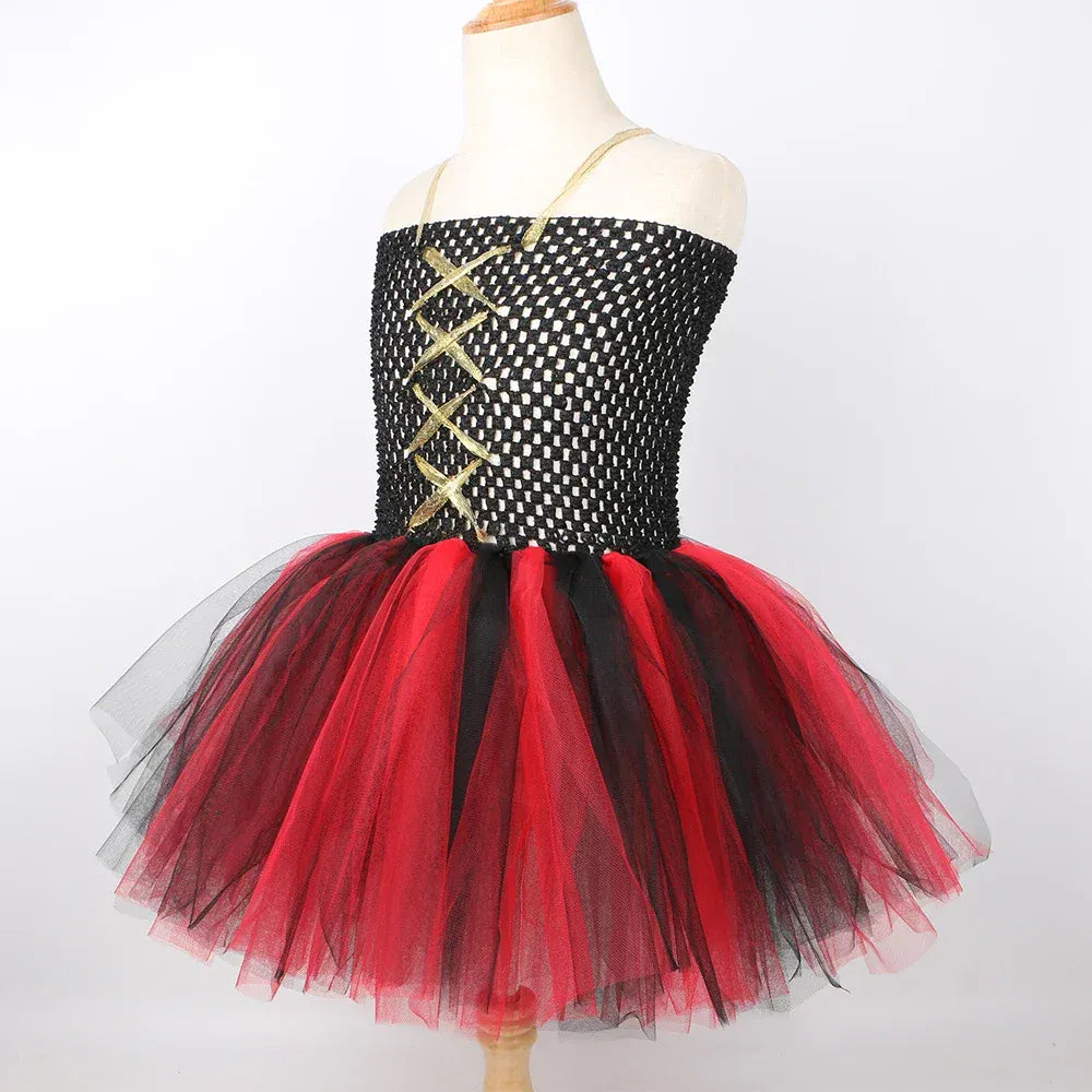 Girls Pirate Costume Kids Halloween Carnival Party Dress Up Clothes Black Red Toddler Girls Pirates Tulle Princess Tutu Dress Girls Pirate Costume Kids Halloween Carnival Party Dress Up Clothes Black Red Toddler Girls Pirates Tulle Princess Tutu Dress