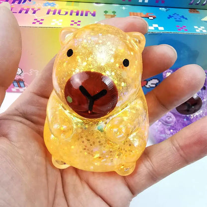 Glitter Capybara Squishy Toy – Slow Rising Stress Relief Fidget | Wahooly Glitter Capybara Squishy Toy – Slow Rising Squeeze Fidget for Stress & Anxiety Relief | 4 Colors