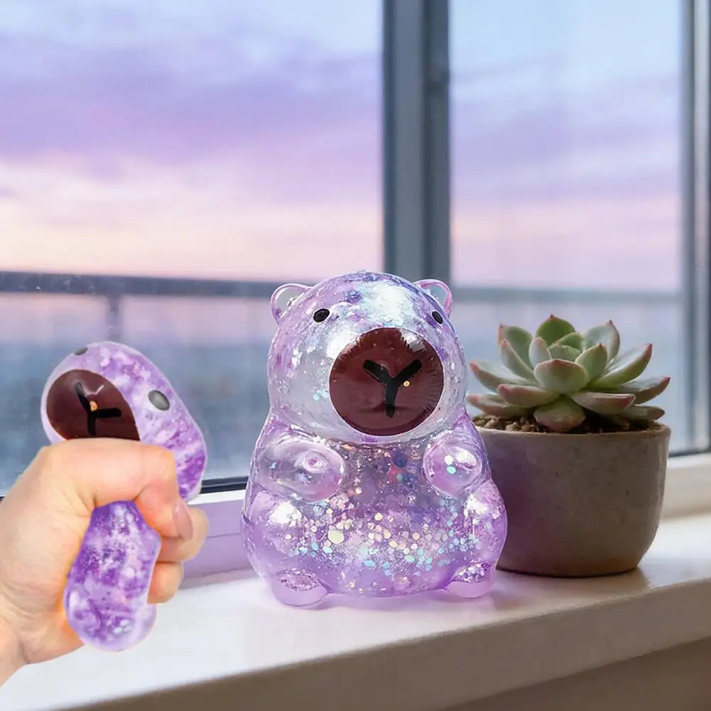 Glitter Capybara Squishy Toy – Slow Rising Stress Relief Fidget | Wahooly Glitter Capybara Squishy Toy – Slow Rising Squeeze Fidget for Stress & Anxiety Relief | 4 Colors