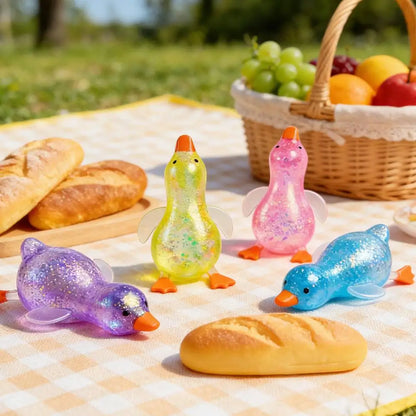 Glitter Duck Squishy Stress Relief Toy | TPR Material | Random Color | Soft Squeeze Fidget Toy for Anxiety Relief | Portable Glitter Duck Squishy Stress Relief Toy | TPR Material | Random Color | Soft Squeeze Fidget Toy for Anxiety Relief | Portable