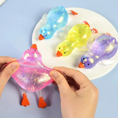 Glitter Duck Squishy Stress Relief Toy | TPR Material | Random Color | Soft Squeeze Fidget Toy for Anxiety Relief | Portable Glitter Duck Squishy Stress Relief Toy | TPR Material | Random Color | Soft Squeeze Fidget Toy for Anxiety Relief | Portable