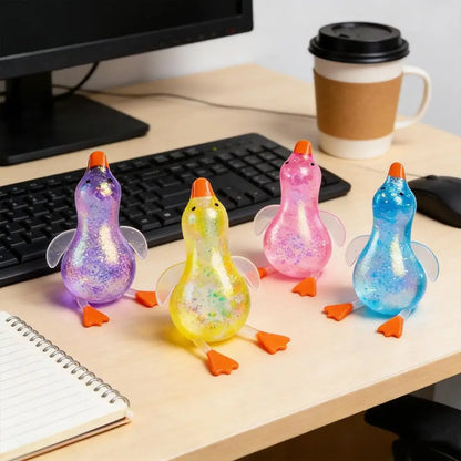Glitter Duck Squishy Stress Relief Toy | TPR Material | Random Color | Soft Squeeze Fidget Toy for Anxiety Relief | Portable Glitter Duck Squishy Stress Relief Toy | TPR Material | Random Color | Soft Squeeze Fidget Toy for Anxiety Relief | Portable