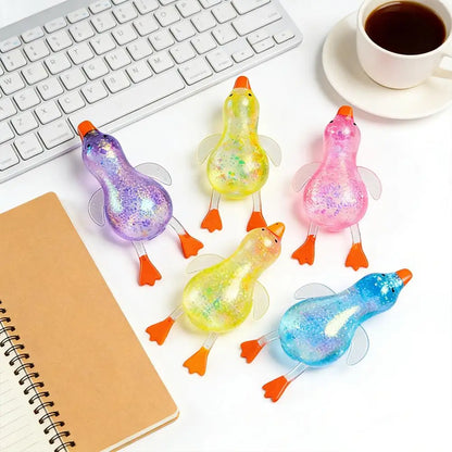 Glitter Duck Squishy Stress Relief Toy | TPR Material | Random Color | Soft Squeeze Fidget Toy for Anxiety Relief | Portable Glitter Duck Squishy Stress Relief Toy | TPR Material | Random Color | Soft Squeeze Fidget Toy for Anxiety Relief | Portable