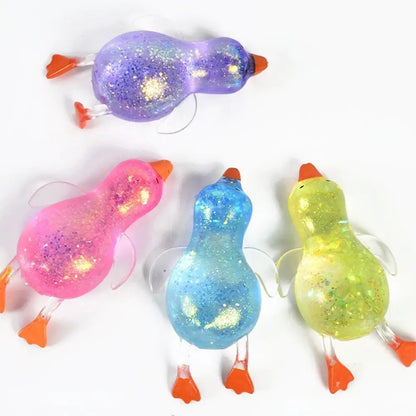 Glitter Duck Squishy Stress Relief Toy | TPR Material | Random Color | Soft Squeeze Fidget Toy for Anxiety Relief | Portable Glitter Duck Squishy Stress Relief Toy | TPR Material | Random Color | Soft Squeeze Fidget Toy for Anxiety Relief | Portable