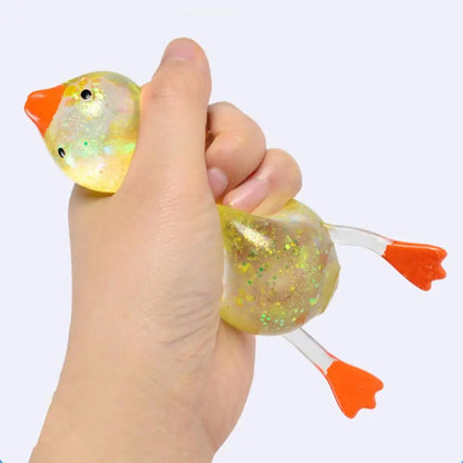 Glitter Duck Squishy Stress Relief Toy | TPR Material | Random Color | Soft Squeeze Fidget Toy for Anxiety Relief | Portable Glitter Duck Squishy Stress Relief Toy | TPR Material | Random Color | Soft Squeeze Fidget Toy for Anxiety Relief | Portable