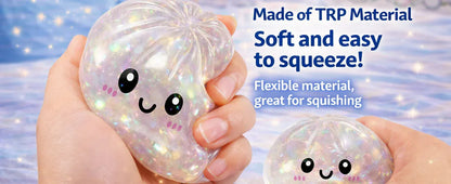 Glitter Dumpling Squishy Toy | Stress Relief Sensory Squeeze with Gift Box Glitter Dumpling Squishy with Box – Sensory Squeeze Toy for Stress Relief