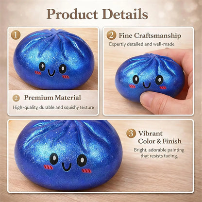 Glitter Dumpling Squishy Toy | Stress Relief Sensory Squeeze with Gift Box Glitter Dumpling Squishy with Box – Sensory Squeeze Toy for Stress Relief